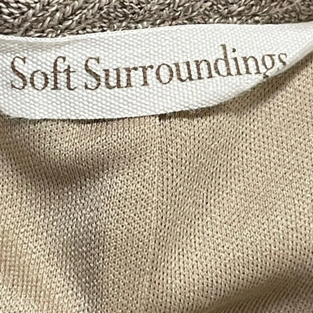 Soft Surroundings Ribbed Maxi Dress XL Tan Minimalist Cottagecore Long Sleeve